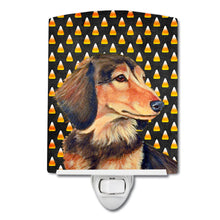 Load image into Gallery viewer, Dachshund Candy Corn Halloween Portrait Ceramic Night Light LH9041CNL