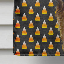 Load image into Gallery viewer, Leonberger Candy Corn Halloween Portrait Flag Canvas House Size