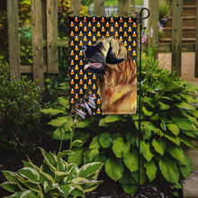 Load image into Gallery viewer, Leonberger Candy Corn Halloween Portrait Garden Flag – Decorative Outdoor Yard Flag