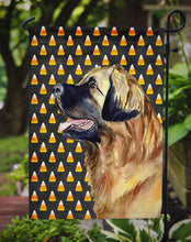 Load image into Gallery viewer, Leonberger Candy Corn Halloween Portrait Garden Flag – Decorative Outdoor Yard Flag