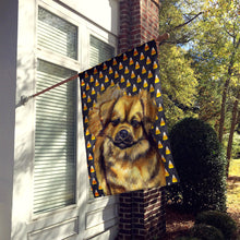 Load image into Gallery viewer, Tibetan Spaniel Candy Corn Halloween Portrait Flag Canvas House Size