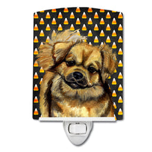 Load image into Gallery viewer, Tibetan Spaniel Candy Corn Halloween Portrait Ceramic Night Light LH9044CNL