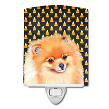 Load image into Gallery viewer, Pomeranian Candy Corn Halloween Portrait Ceramic Night Light LH9045CNL