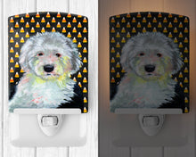 Load image into Gallery viewer, Old English Sheepdog Candy Corn Halloween Portrait Ceramic Night Light LH9046CNL