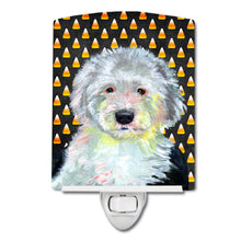 Load image into Gallery viewer, Old English Sheepdog Candy Corn Halloween Portrait Ceramic Night Light LH9046CNL