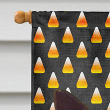 Load image into Gallery viewer, Norwegian Elkhound Candy Corn Halloween Portrait Flag Canvas House Size