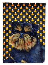 Load image into Gallery viewer, Brussels Griffon Candy Corn Halloween Portrait Flag Canvas House Size
