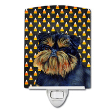 Load image into Gallery viewer, Brussels Griffon Candy Corn Halloween Portrait Ceramic Night Light LH9049CNL