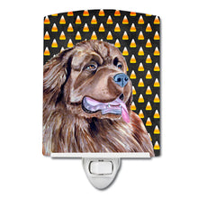 Load image into Gallery viewer, Newfoundland Candy Corn Halloween Portrait Ceramic Night Light LH9050CNL