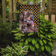 Load image into Gallery viewer, Newfoundland Candy Corn Halloween Portrait Garden Flag – Decorative Outdoor Yard Flag