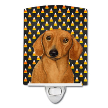 Load image into Gallery viewer, Dachshund Candy Corn Halloween Portrait Ceramic Night Light LH9053CNL