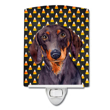 Load image into Gallery viewer, Dachshund Candy Corn Halloween Portrait Ceramic Night Light LH9054CNL