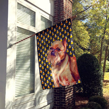 Load image into Gallery viewer, Brussels Griffon Candy Corn Halloween Portrait Flag Canvas House Size