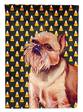 Load image into Gallery viewer, Brussels Griffon Candy Corn Halloween Portrait Flag Canvas House Size