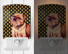 Load image into Gallery viewer, Brussels Griffon Candy Corn Halloween Portrait Ceramic Night Light LH9055CNL