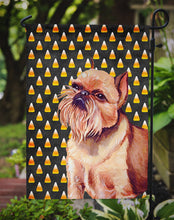 Load image into Gallery viewer, Brussels Griffon Candy Corn Halloween Portrait Garden Flag – Decorative Outdoor Yard Flag