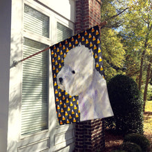 Load image into Gallery viewer, Westie Candy Corn Halloween Portrait Flag Canvas House Size