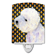 Load image into Gallery viewer, Westie Candy Corn Halloween Portrait Ceramic Night Light LH9056CNL