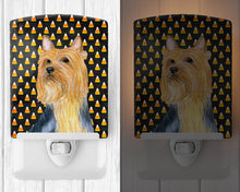 Load image into Gallery viewer, Silky Terrier Candy Corn Halloween Portrait Ceramic Night Light LH9057CNL