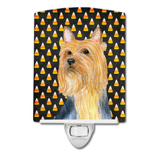 Load image into Gallery viewer, Silky Terrier Candy Corn Halloween Portrait Ceramic Night Light LH9057CNL