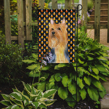 Load image into Gallery viewer, Silky Terrier Candy Corn Halloween Portrait Garden Flag – Decorative Outdoor Yard Flag