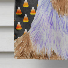 Load image into Gallery viewer, Australian Shepherd Candy Corn Halloween Portrait Flag Canvas House Size