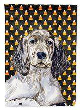 Load image into Gallery viewer, English Setter Candy Corn Halloween Portrait Garden Flag – Decorative Outdoor Yard Flag