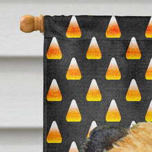 Load image into Gallery viewer, Border Terrier Candy Corn Halloween Portrait Flag Canvas House Size