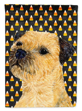 Load image into Gallery viewer, Border Terrier Candy Corn Halloween Portrait Flag Canvas House Size