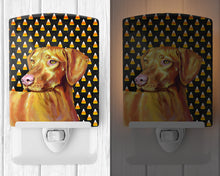 Load image into Gallery viewer, Vizsla Candy Corn Halloween Portrait Ceramic Night Light LH9066CNL