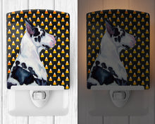 Load image into Gallery viewer, Great Dane Candy Corn Halloween Portrait Ceramic Night Light LH9067CNL