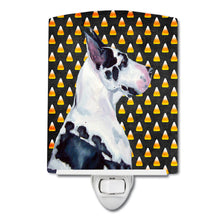 Load image into Gallery viewer, Great Dane Candy Corn Halloween Portrait Ceramic Night Light LH9067CNL