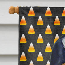 Load image into Gallery viewer, Basset Hound Candy Corn Halloween Portrait Flag Canvas House Size