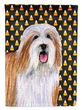 Load image into Gallery viewer, Bearded Collie Candy Corn Halloween Portrait Flag Canvas House Size
