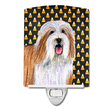 Load image into Gallery viewer, Bearded Collie Candy Corn Halloween Portrait Ceramic Night Light LH9071CNL