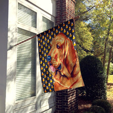 Load image into Gallery viewer, Bloodhound Candy Corn Halloween Portrait Flag Canvas House Size