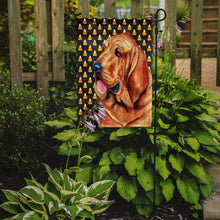 Load image into Gallery viewer, Bloodhound Candy Corn Halloween Portrait Garden Flag – Decorative Outdoor Yard Flag
