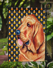 Load image into Gallery viewer, Bloodhound Candy Corn Halloween Portrait Garden Flag – Decorative Outdoor Yard Flag