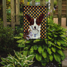 Load image into Gallery viewer, Corgi Candy Corn Halloween Portrait Garden Flag – Decorative Outdoor Yard Flag