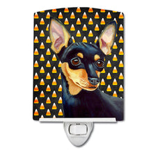 Load image into Gallery viewer, Min Pin Candy Corn Halloween Portrait Ceramic Night Light LH9076CNL