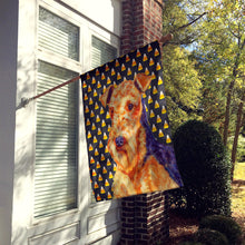 Load image into Gallery viewer, Airedale Candy Corn Halloween Portrait Flag Canvas House Size