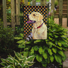 Load image into Gallery viewer, Labrador Yellow Candy Corn Halloween Portrait Garden Flag – Decorative Outdoor Yard Flag