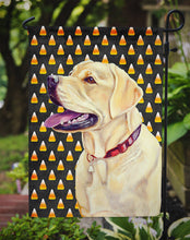 Load image into Gallery viewer, Labrador Yellow Candy Corn Halloween Portrait Garden Flag – Decorative Outdoor Yard Flag