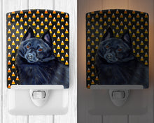 Load image into Gallery viewer, Schipperke Candy Corn Halloween Portrait Ceramic Night Light LH9080CNL
