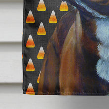 Load image into Gallery viewer, French Bulldog Candy Corn Halloween Portrait Flag Canvas House Size