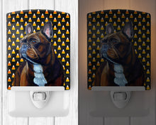 Load image into Gallery viewer, French Bulldog Candy Corn Halloween Portrait Ceramic Night Light LH9081CNL
