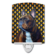 Load image into Gallery viewer, French Bulldog Candy Corn Halloween Portrait Ceramic Night Light LH9081CNL