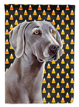 Load image into Gallery viewer, Weimaraner Candy Corn Halloween Portrait Flag Canvas House Size