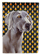 Load image into Gallery viewer, Weimaraner Candy Corn Halloween Portrait Garden Flag – Decorative Outdoor Yard Flag