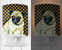 Load image into Gallery viewer, Pug Candy Corn Halloween Portrait Ceramic Night Light LH9083CNL